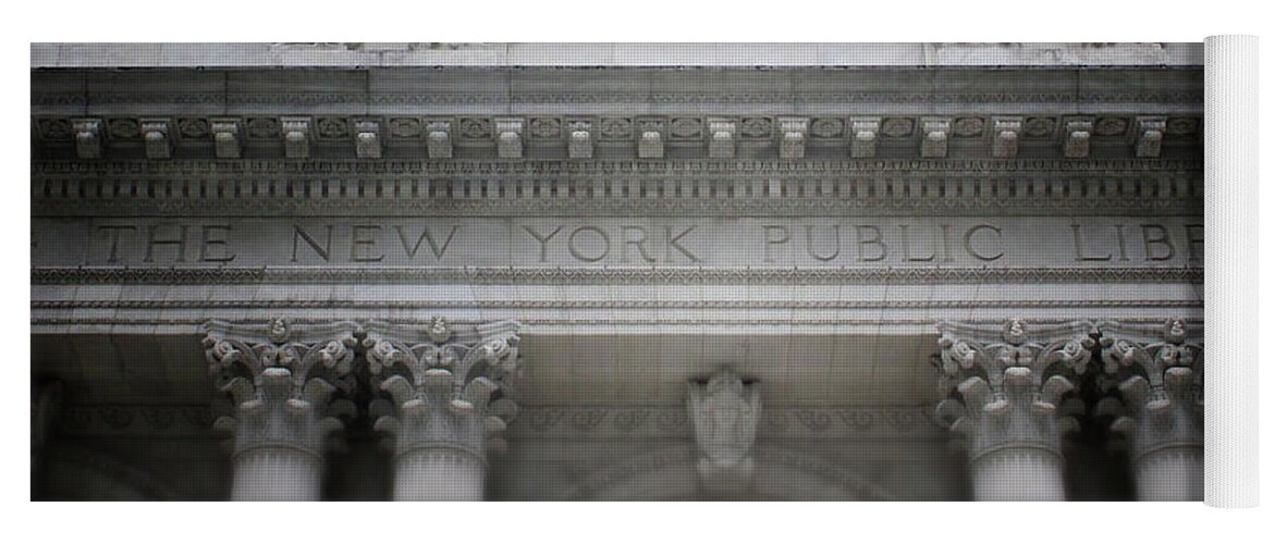New York Yoga Mat featuring the mixed media New York Public Library- Art by Linda Woods by Linda Woods