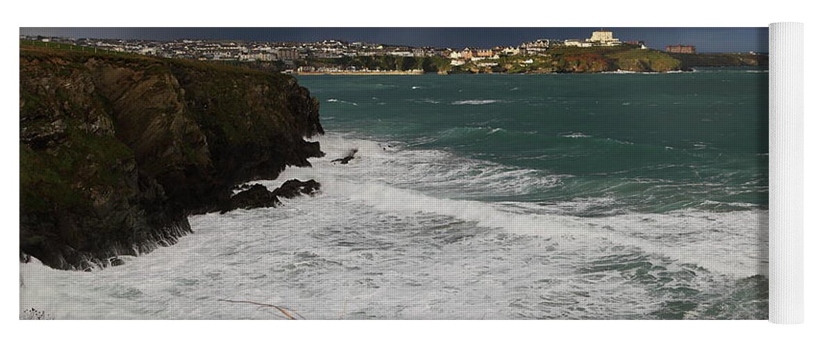 Newquay Yoga Mat featuring the photograph Newquay Squalls on Horizon by Nicholas Burningham