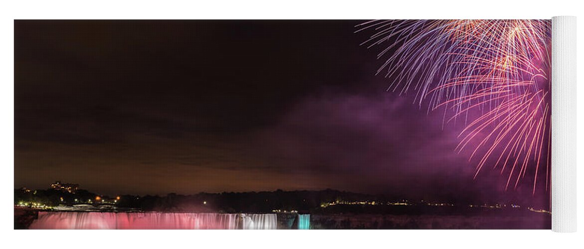 Canada Yoga Mat featuring the photograph Niagara Falls Fourth of July by Brenda Jacobs