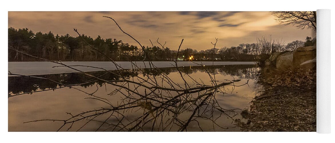 New England Yoga Mat featuring the photograph Night at Houghtons Pond by Brian MacLean