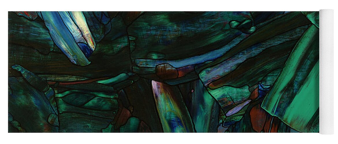 Abstract Yoga Mat featuring the painting Nightfall by James W Johnson