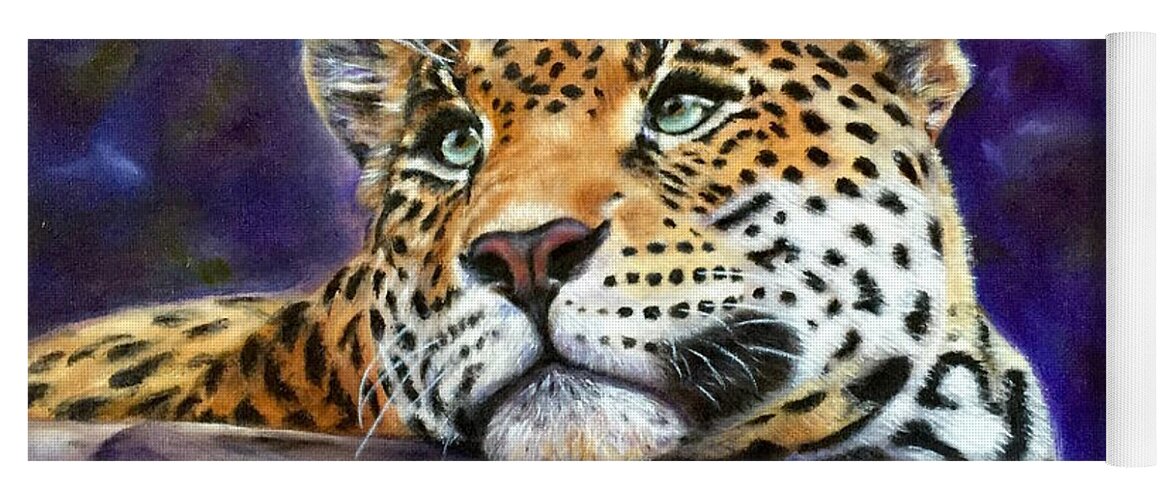 Jaguar Painting Yoga Mat featuring the painting Nocturnal Solitude by Dr Pat Gehr