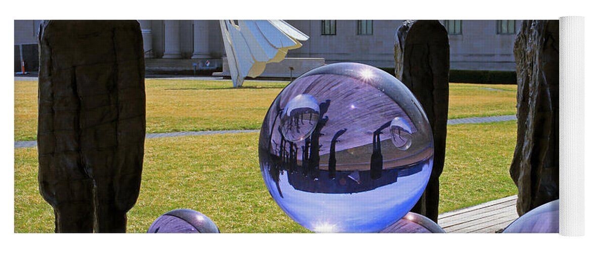 Marble Yoga Mat featuring the photograph North Lawn Visitors by Christopher McKenzie