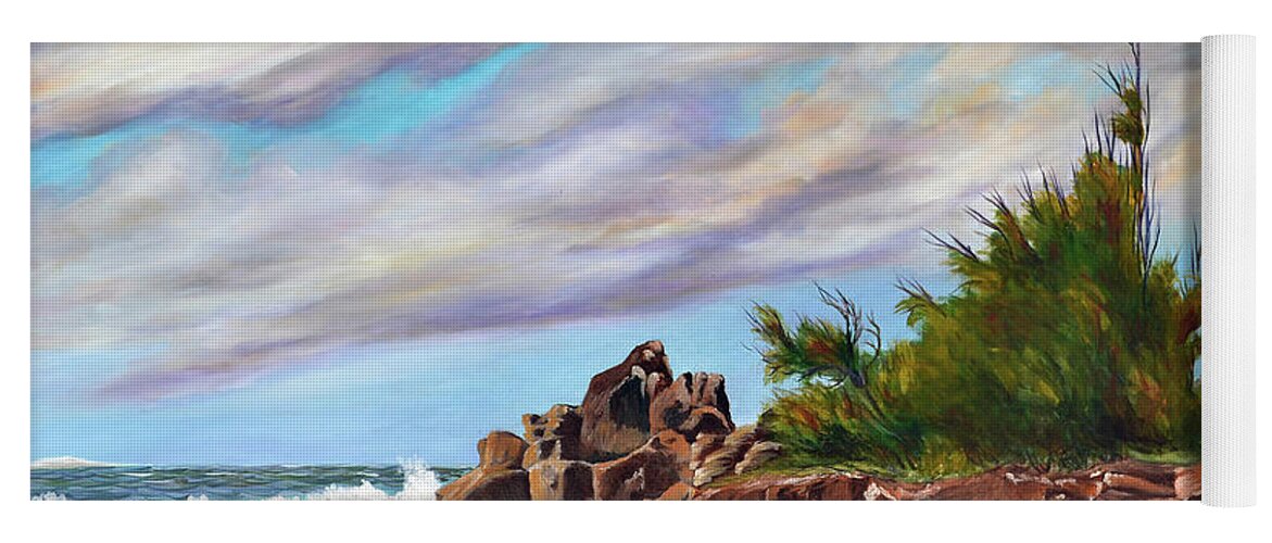 Seascapes Yoga Mat featuring the painting North Shore Oahu by Larry Geyrozaga