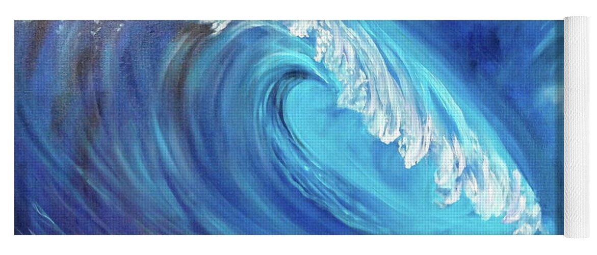 Modern Contemporary Original Yoga Mat featuring the painting North Shore Wave Oahu 2 by Jenny Lee