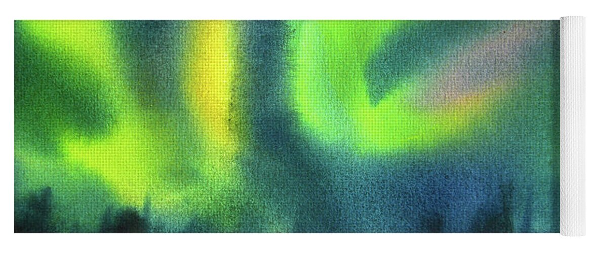 Paintings Yoga Mat featuring the painting Northern Lights 3 by Kathy Braud