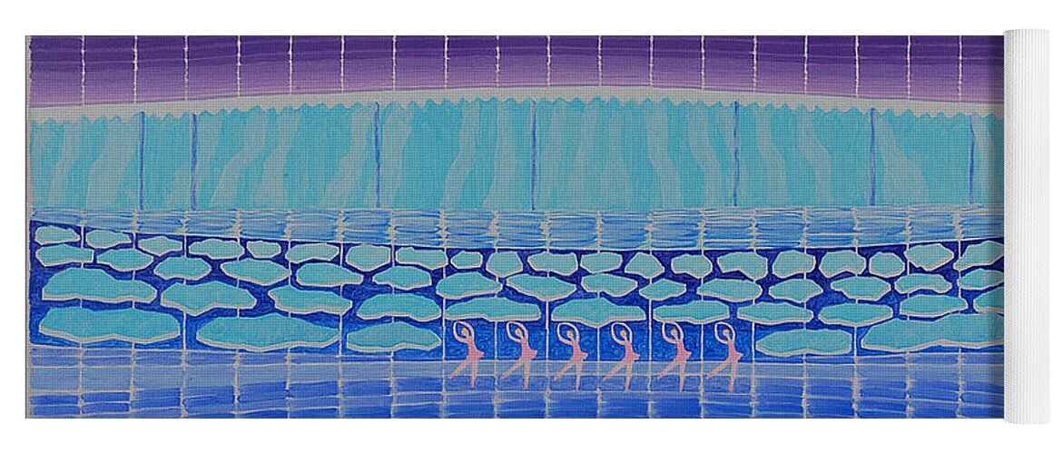 3d Yoga Mat featuring the painting Northern Lights Ballet Production by Jesse Jackson Brown