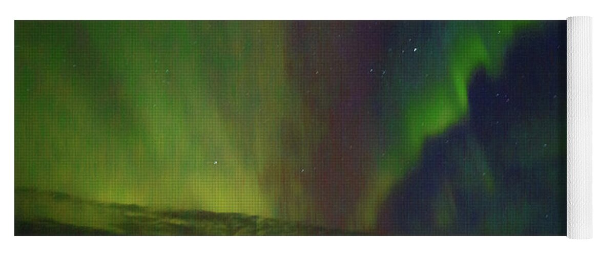 Northern Lights Yoga Mat featuring the photograph Northern Lights or Auora Borealis by Allan Levin