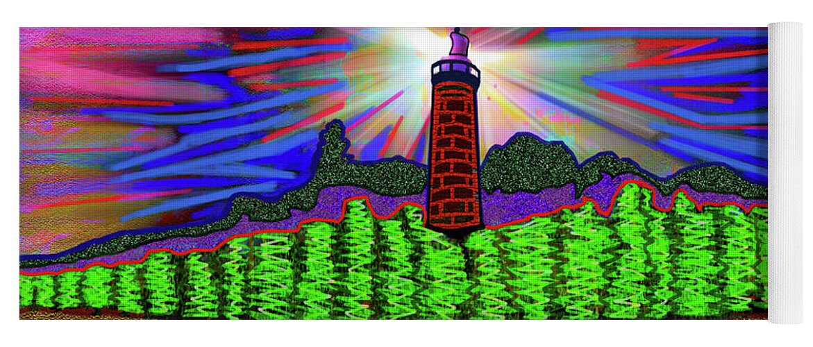 Digital Yoga Mat featuring the digital art Northern Wisconsin Lighthouse by Rod Whyte