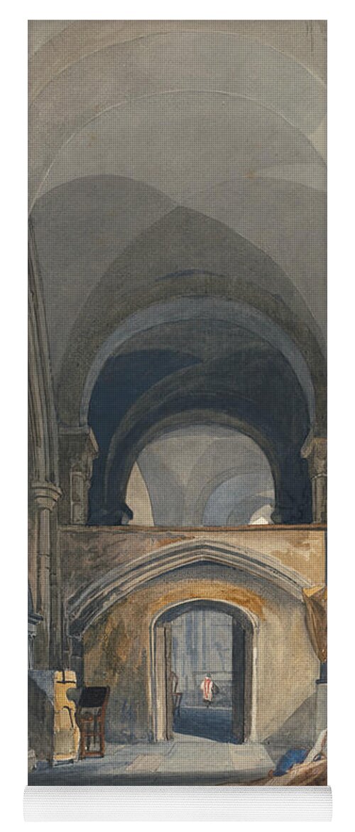 John Sell Cotman Yoga Mat featuring the painting Norwich Cathedral - Interior of the North Aisle of the Choir, Looking East by John Sell Cotman