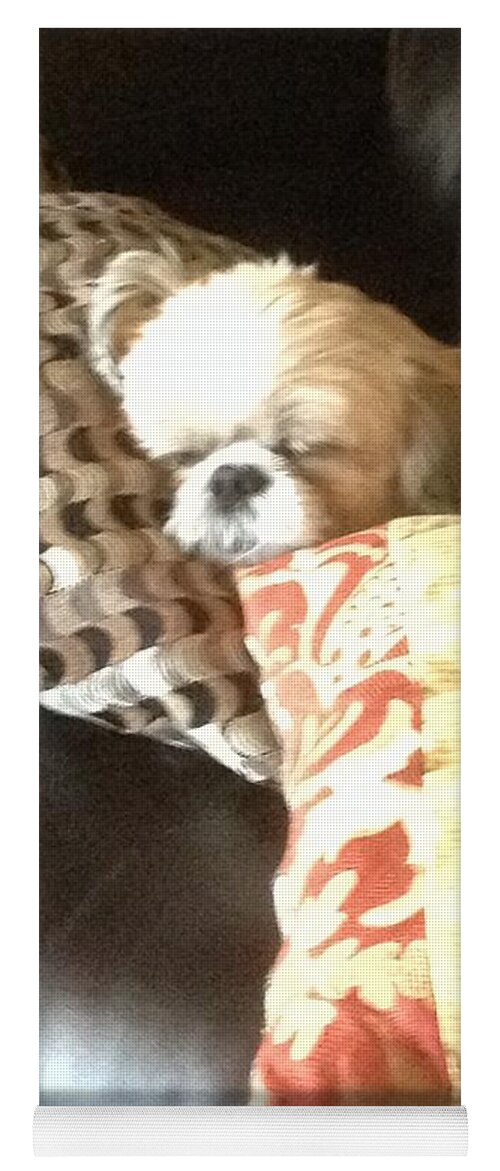 Shih Tzu Yoga Mat featuring the photograph Not much for pillow talk.... by Lisa Koyle