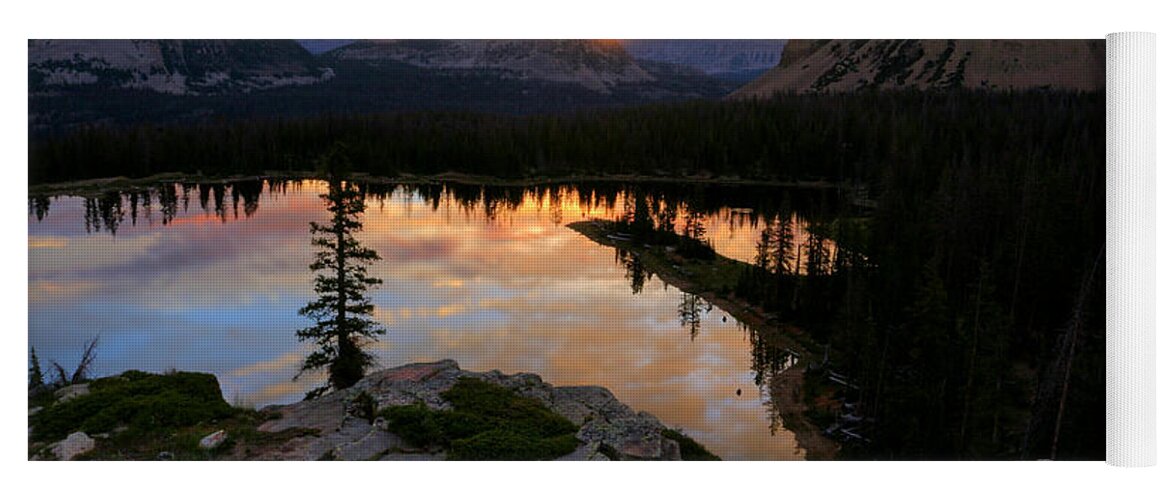 Utah Yoga Mat featuring the photograph Notch Lake Sunrise Reflection by Brett Pelletier