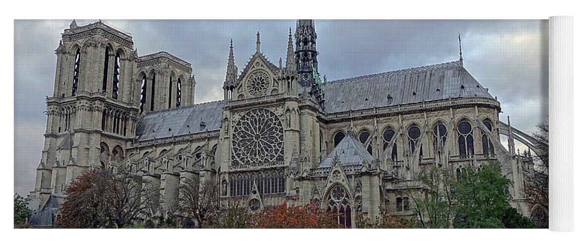Paris Yoga Mat featuring the photograph Notre Dame Cathedral In Paris, France by Rick Rosenshein
