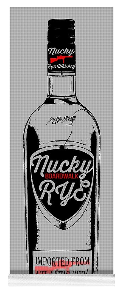 Nucky Yoga Mat featuring the digital art Nucky Thompson Boardwalk Rye Whiskey Tee by Edward Fielding