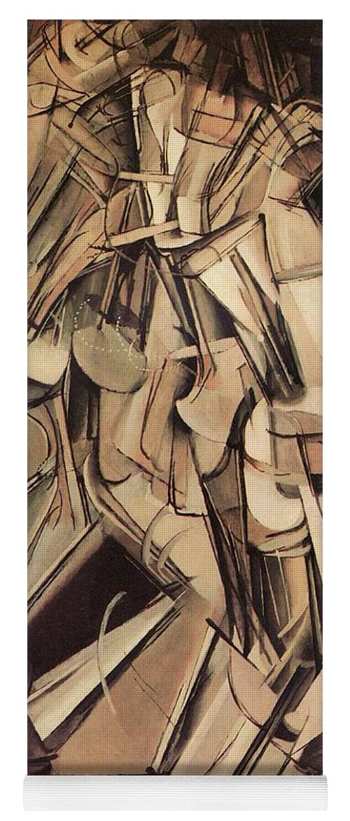 Nude Yoga Mat featuring the painting Nude Descending a Staircase Number Two by Marcel Duchamp