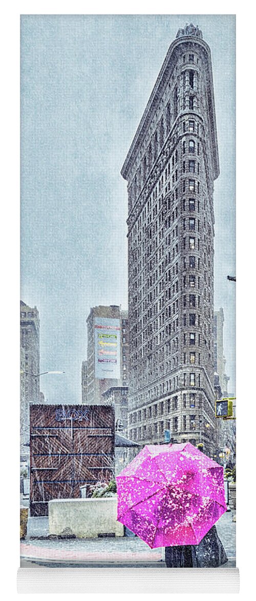 Ny Yoga Mat featuring the photograph NYC Snowy Scene by Framing Places
