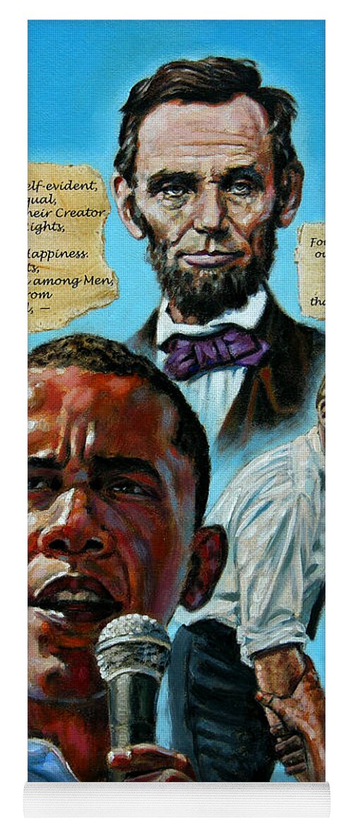 Obama Yoga Mat featuring the painting Obamas Heritage by John Lautermilch
