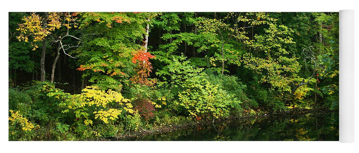 Autumn Yoga Mat featuring the photograph October Reflections by Karen Adams