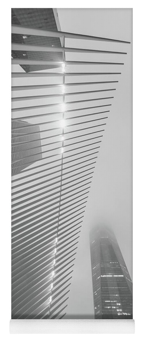 B&w Yoga Mat featuring the photograph Oculus Station New York 10 by John McGraw