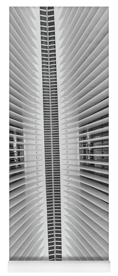 B&w Yoga Mat featuring the photograph Oculus Station New York 5 by John McGraw