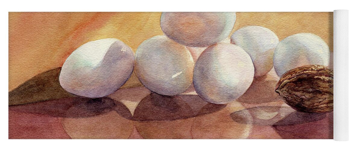 Eggs Yoga Mat featuring the painting Odd One Out by Malanda Warner
