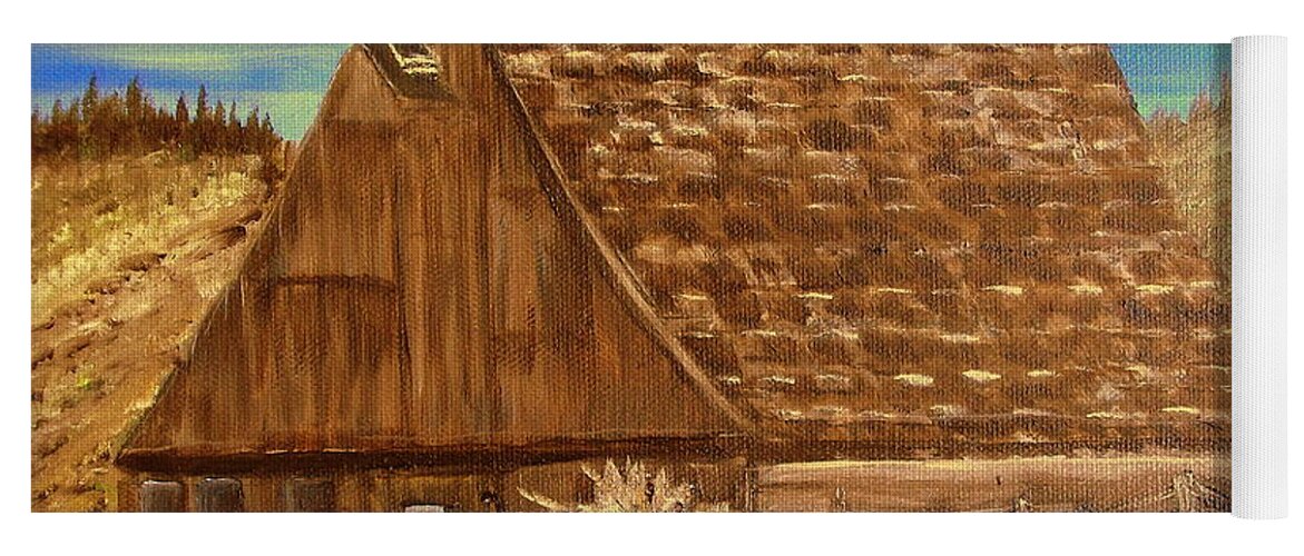 Landscape Yoga Mat featuring the painting Old Barn Series by Kenneth LePoidevin