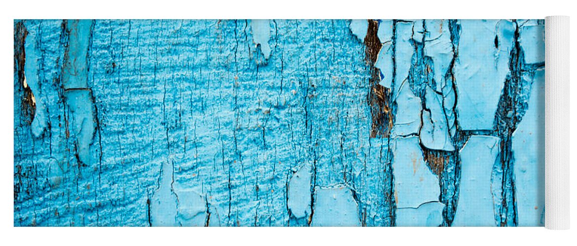 Abstract Yoga Mat featuring the photograph Old Blue Wood by John Williams