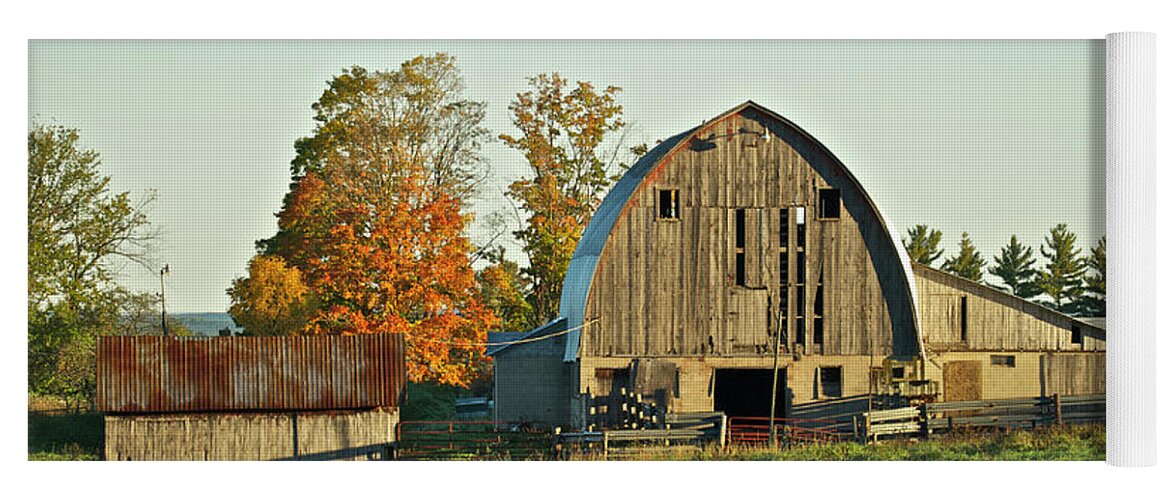 Barn Yoga Mat featuring the photograph Old Country Barn_9302 by Michael Peychich