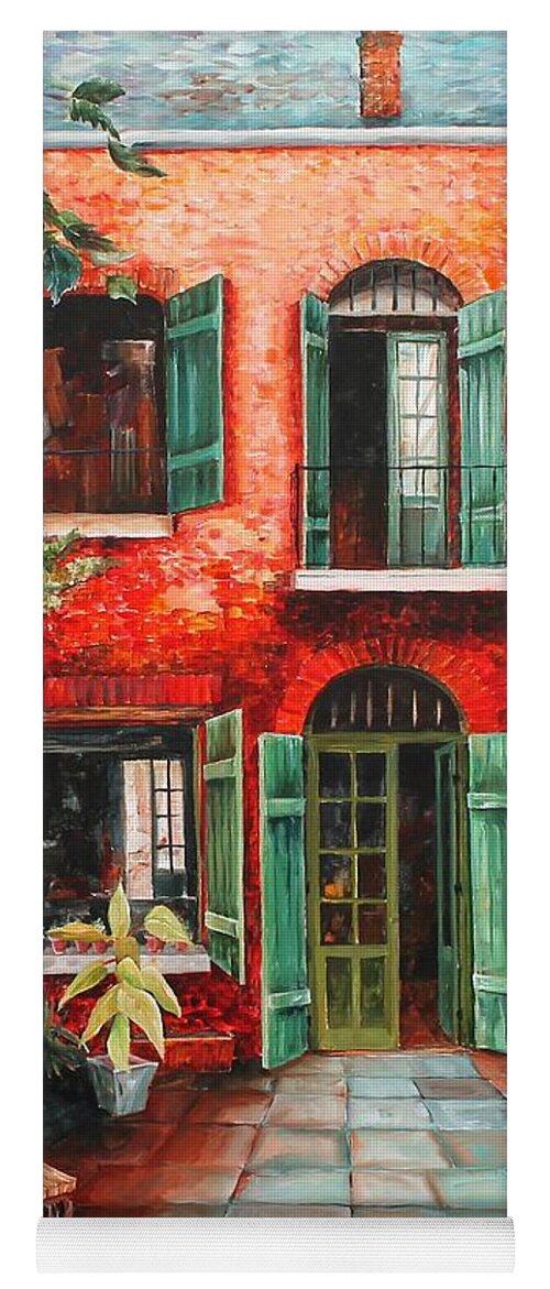 New Orleans Yoga Mat featuring the painting Old French Quarter Courtyard by Diane Millsap