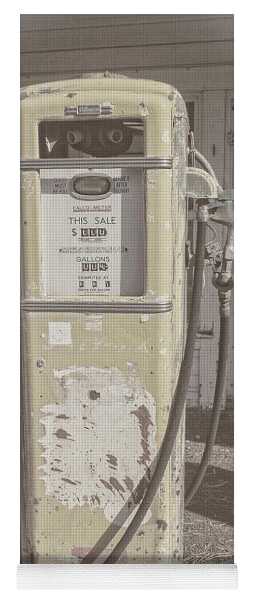 Object Yoga Mat featuring the photograph Old Gas Pump by Robert Bales