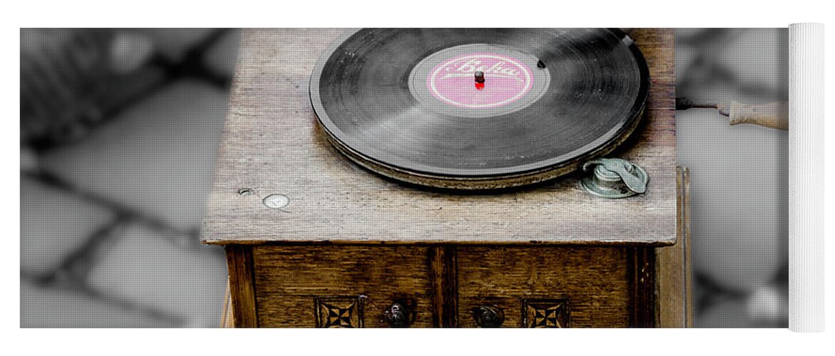 Decoration Yoga Mat featuring the photograph Old Gramophone by Wolfgang Stocker