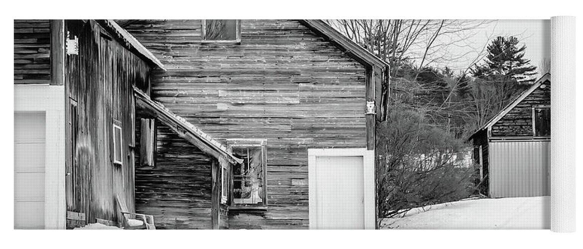 Enfield Yoga Mat featuring the photograph Old New England Barns in Winter by Edward Fielding