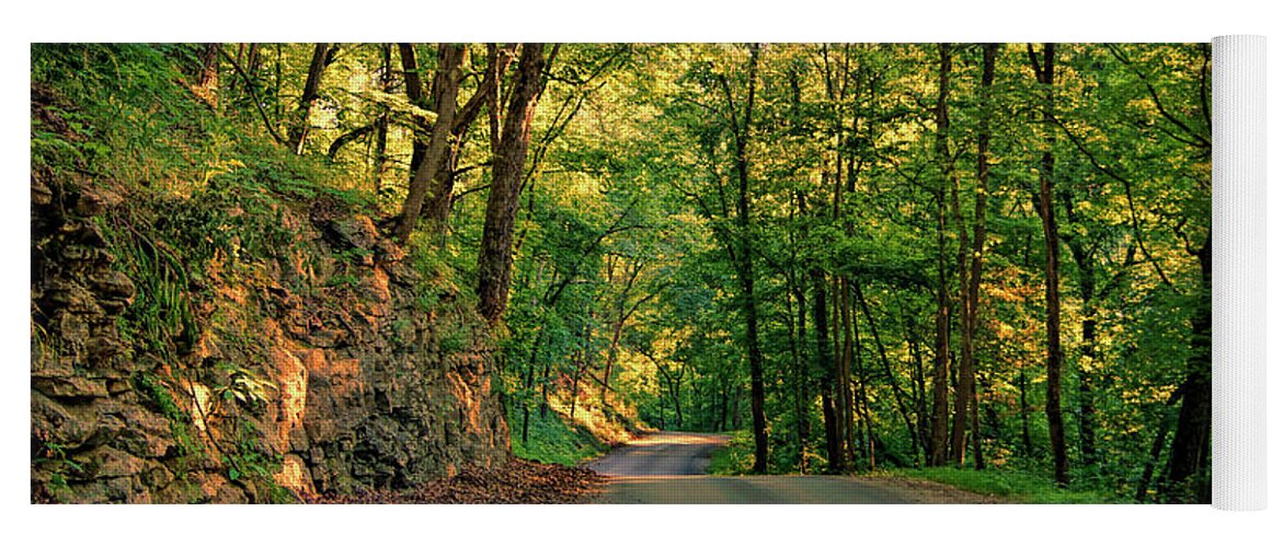 Old Plank Road Yoga Mat featuring the photograph Old Plank Road by Cricket Hackmann