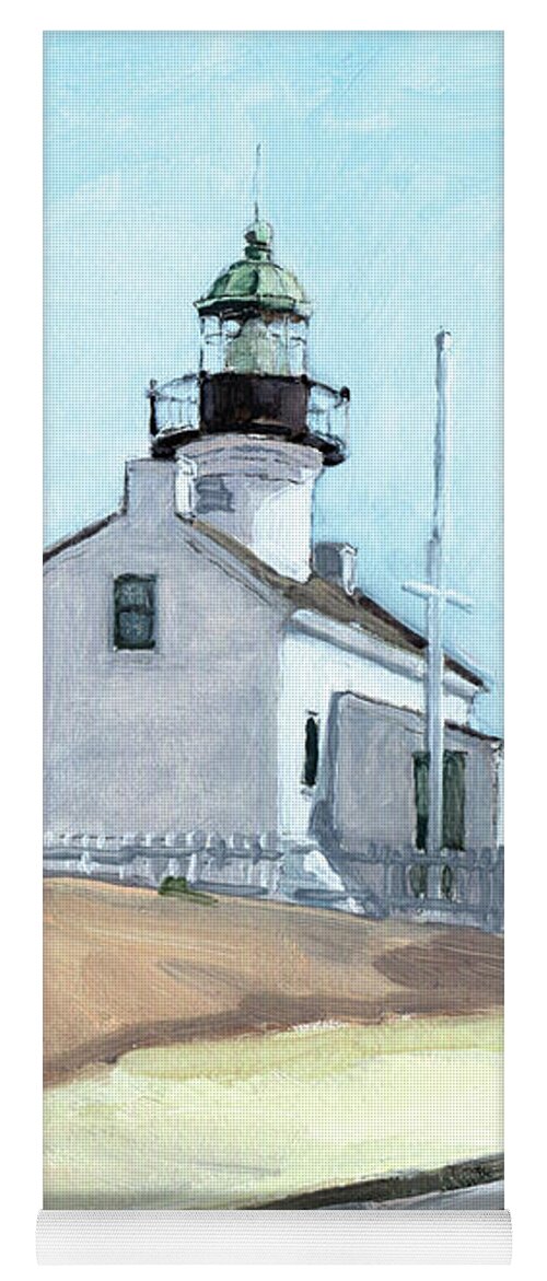Point Loma Lighthouse Yoga Mat featuring the painting Old Point Loma Lighthouse San Diego by Paul Strahm