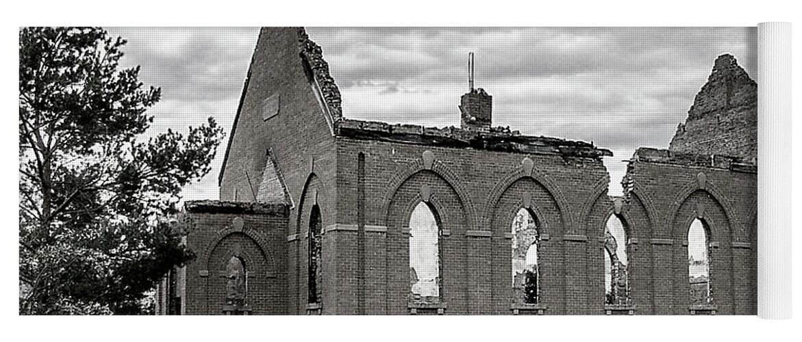 Abandoned Building Yoga Mat featuring the photograph Old Porterville Church by K Bradley Washburn