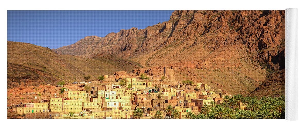 Al Hajar Yoga Mat featuring the photograph Omani village in the mountains by Alexey Stiop