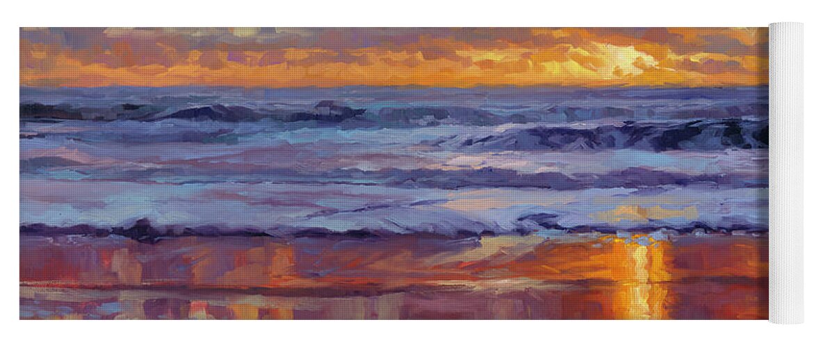 Ocean Yoga Mat featuring the painting On the Horizon by Steve Henderson