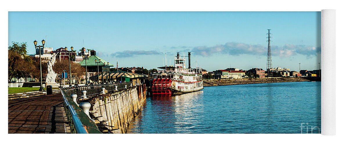 Natchez Riverboat Yoga Mat featuring the photograph On The River Front by Frances Ann Hattier