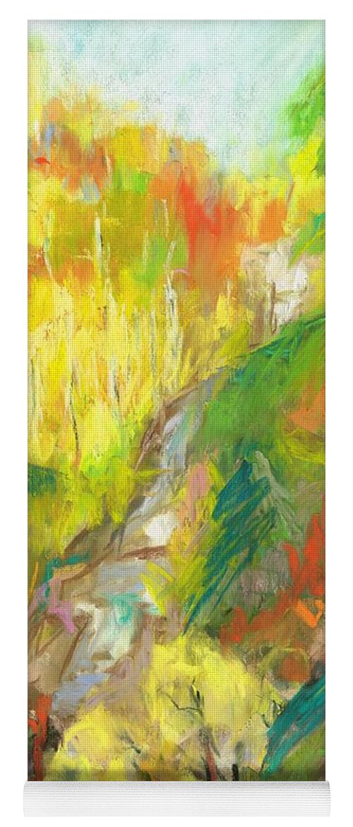 Aspens Yoga Mat featuring the painting Once a Waterfalls by Frances Marino