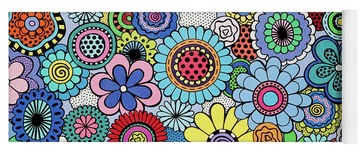 Flowers Yoga Mat featuring the painting One Yellow Bloom by Beth Ann Scott