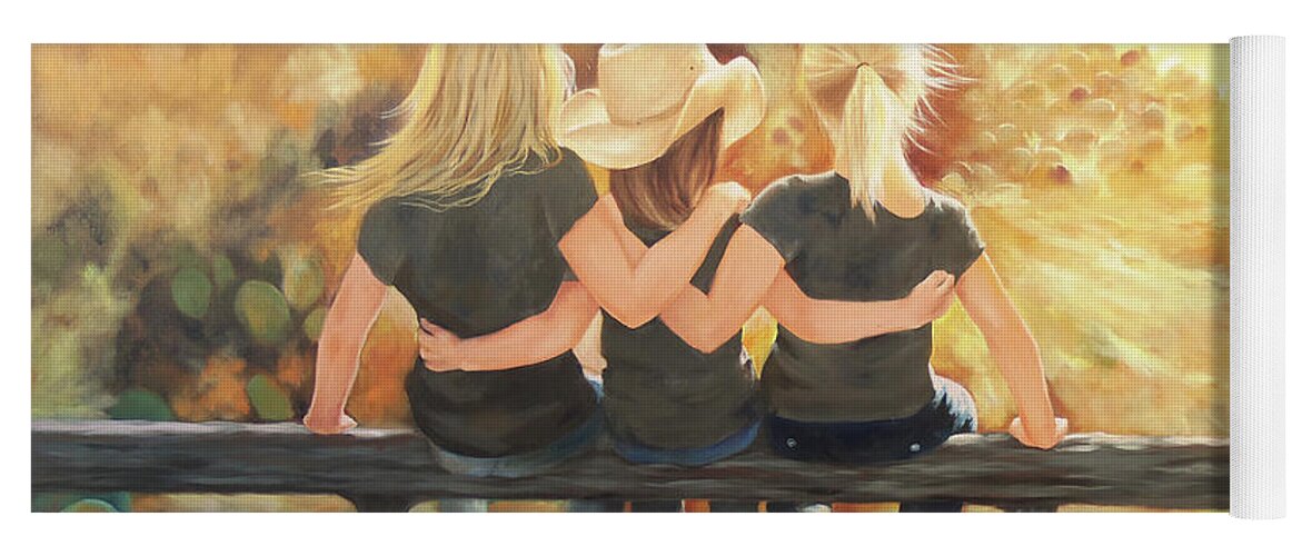 Only Sisters Know Painting Yoga Mat featuring the painting Only Sisters Know by Karen Kennedy Chatham