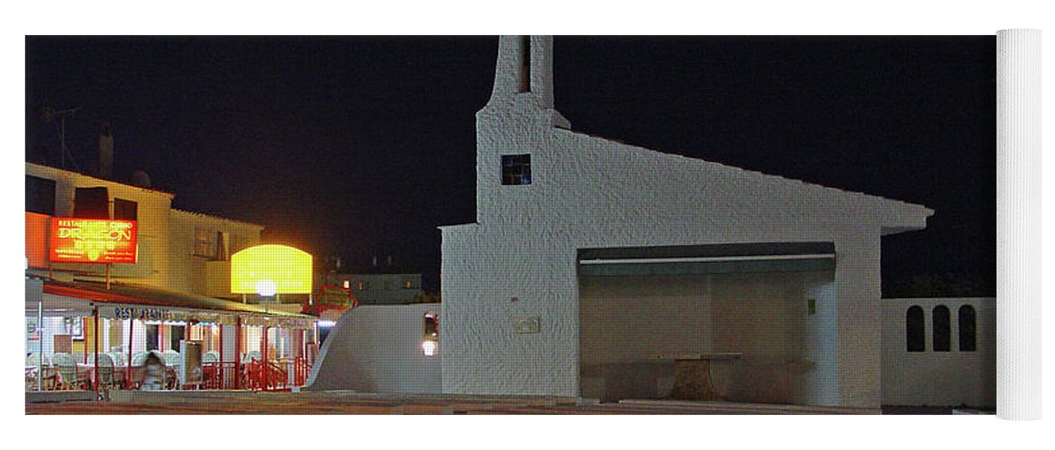 Benches Yoga Mat featuring the photograph Open Air Church, Cala'n Forcat, Menorca by Rod Johnson