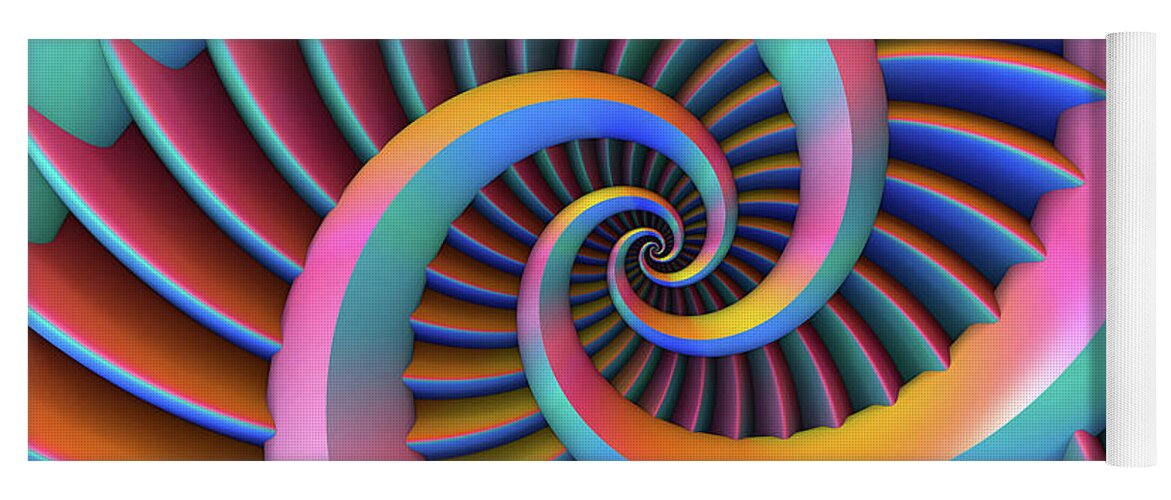 Spirals Yoga Mat featuring the digital art Opposing Spirals by Lyle Hatch