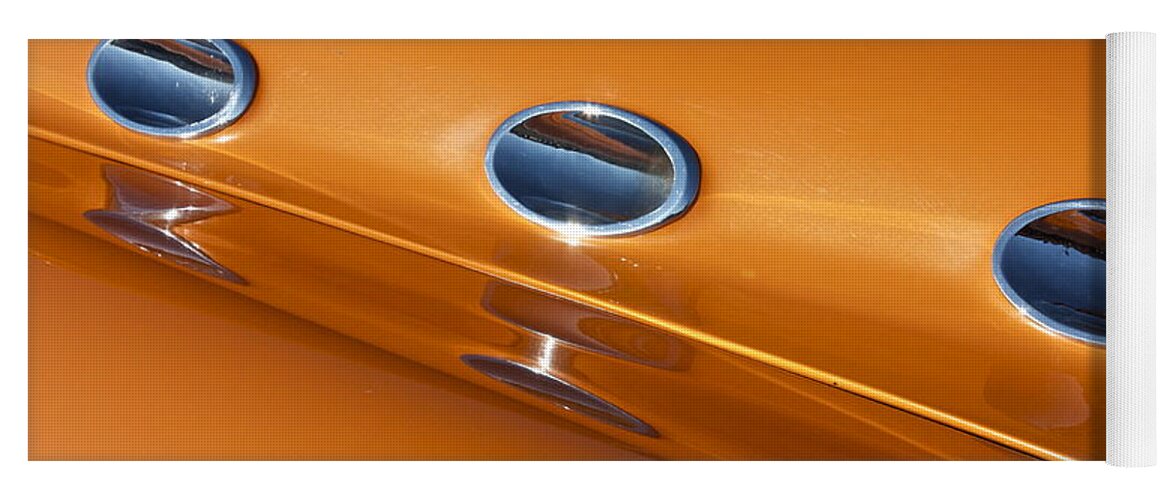 Car Yoga Mat featuring the photograph Orange Abstract by Linda Bianic