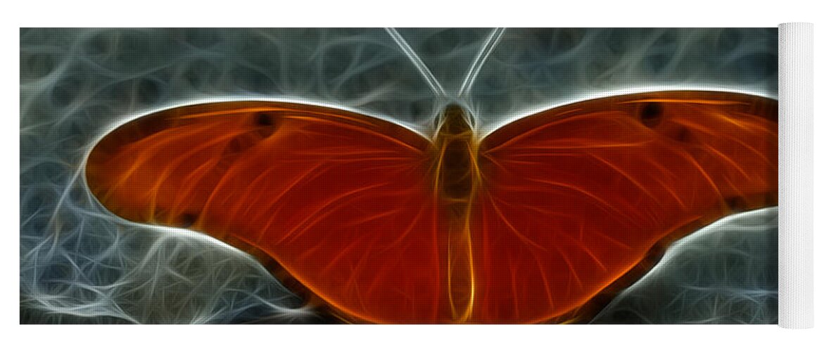 Macro Photography Yoga Mat featuring the photograph Orange and Black Butterfly by Crystal Wightman