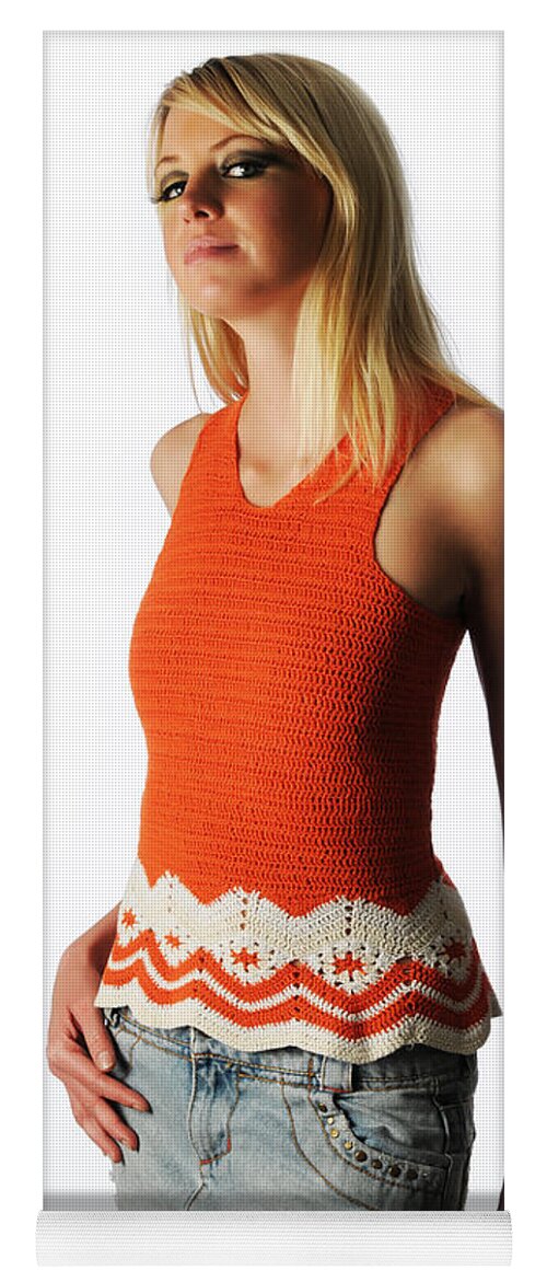 Glamour Photographs Yoga Mat featuring the photograph Orange crochet by Robert WK Clark