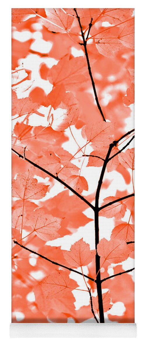 Leaf Yoga Mat featuring the photograph Orange Leaves Melody by Jennie Marie Schell