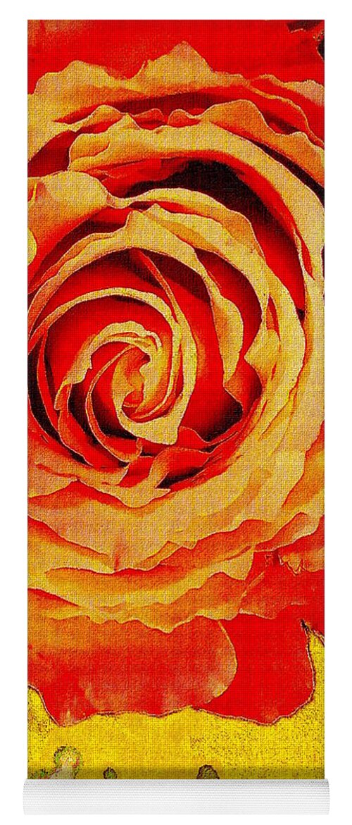 Rose Yoga Mat featuring the digital art The Orange rose by Wonju Hulse