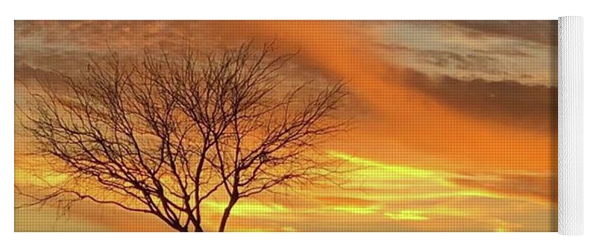 Landscape Yoga Mat featuring the photograph Orange Sunset #beautiful_sky by Star Rodriguez