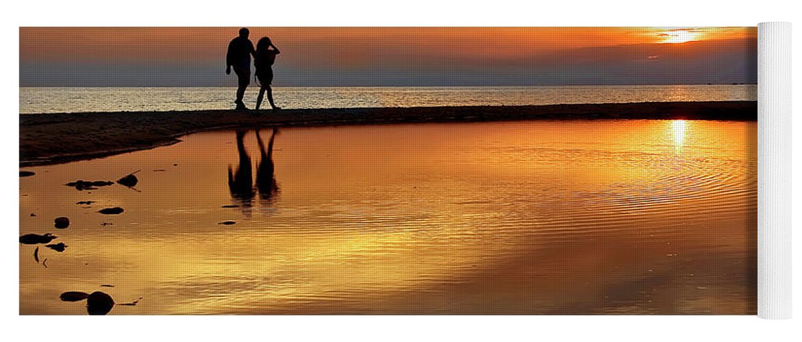 Sunset Yoga Mat featuring the photograph Orange Sunset  by Daliana Pacuraru